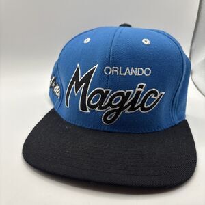 Mitchell & Ness Orlando Magic NBA Snapback Hat Logo Black Cap Basketball Rare